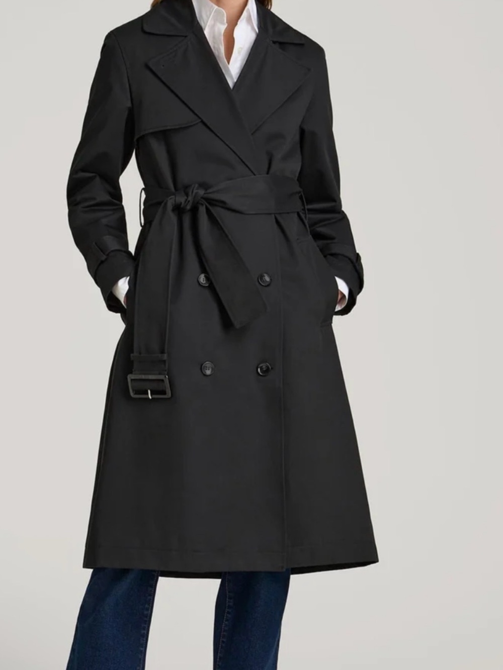 White House Black Market trench coat Black sz XS